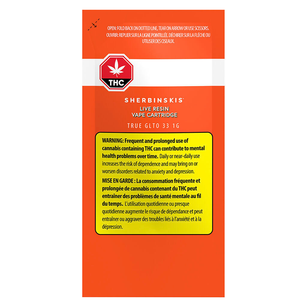 True GLTO 33 Live Resin 510 Thread Cartridge | Ontario Cannabis Store