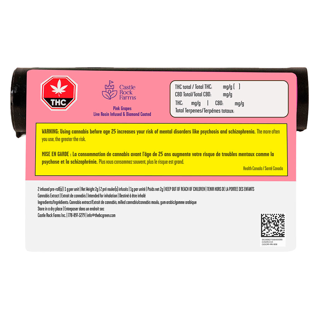 Pink Grapes Live Rosin and Diamond Infused Blunts - 