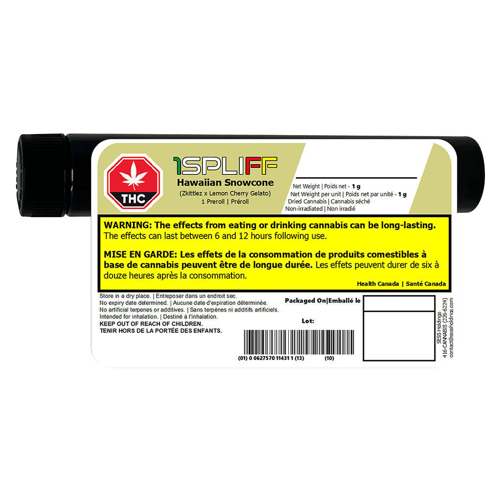 Hawaiian Snowcone Premium Glass Tip Pre-Roll - 