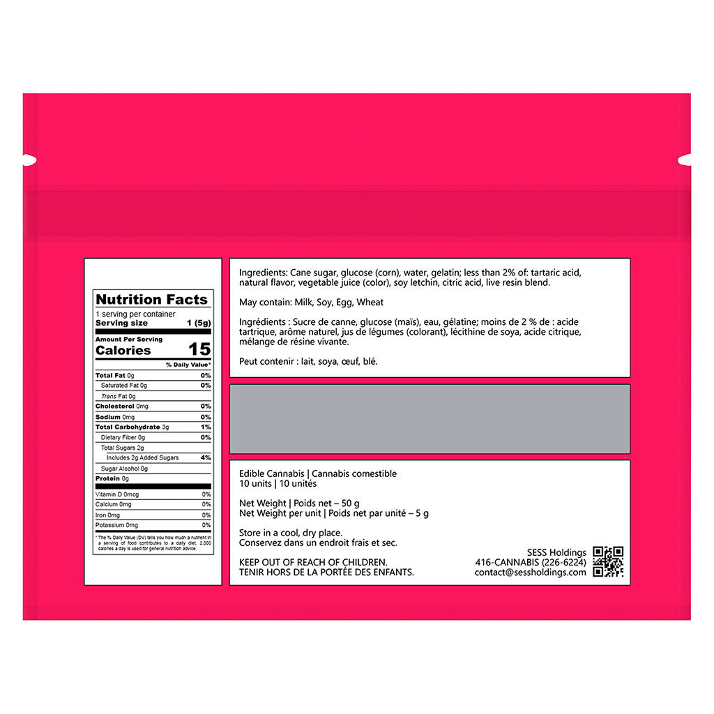 10 Gemz Watermelon Flow (Sour Gummies) Live Resin Blend - 