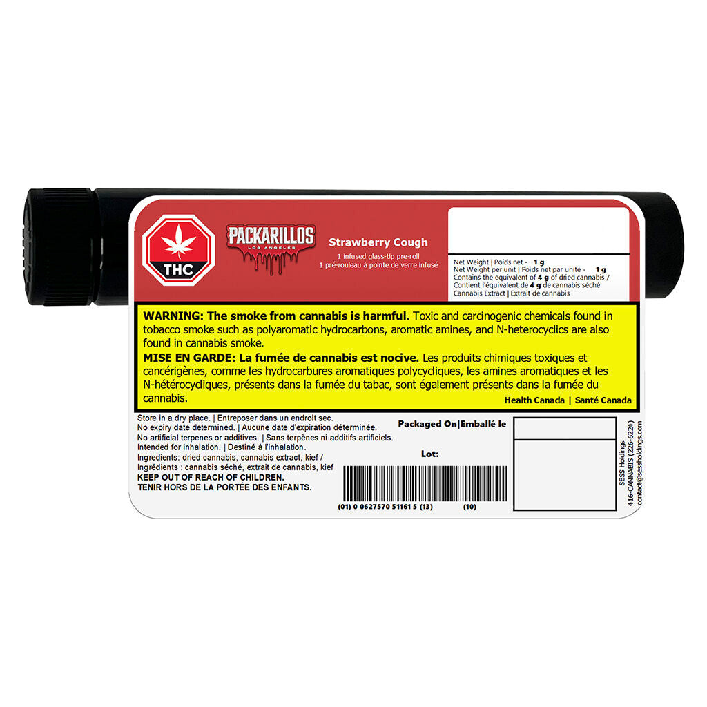 Packarillos Strawberry Cough Infused Pre-Roll - 