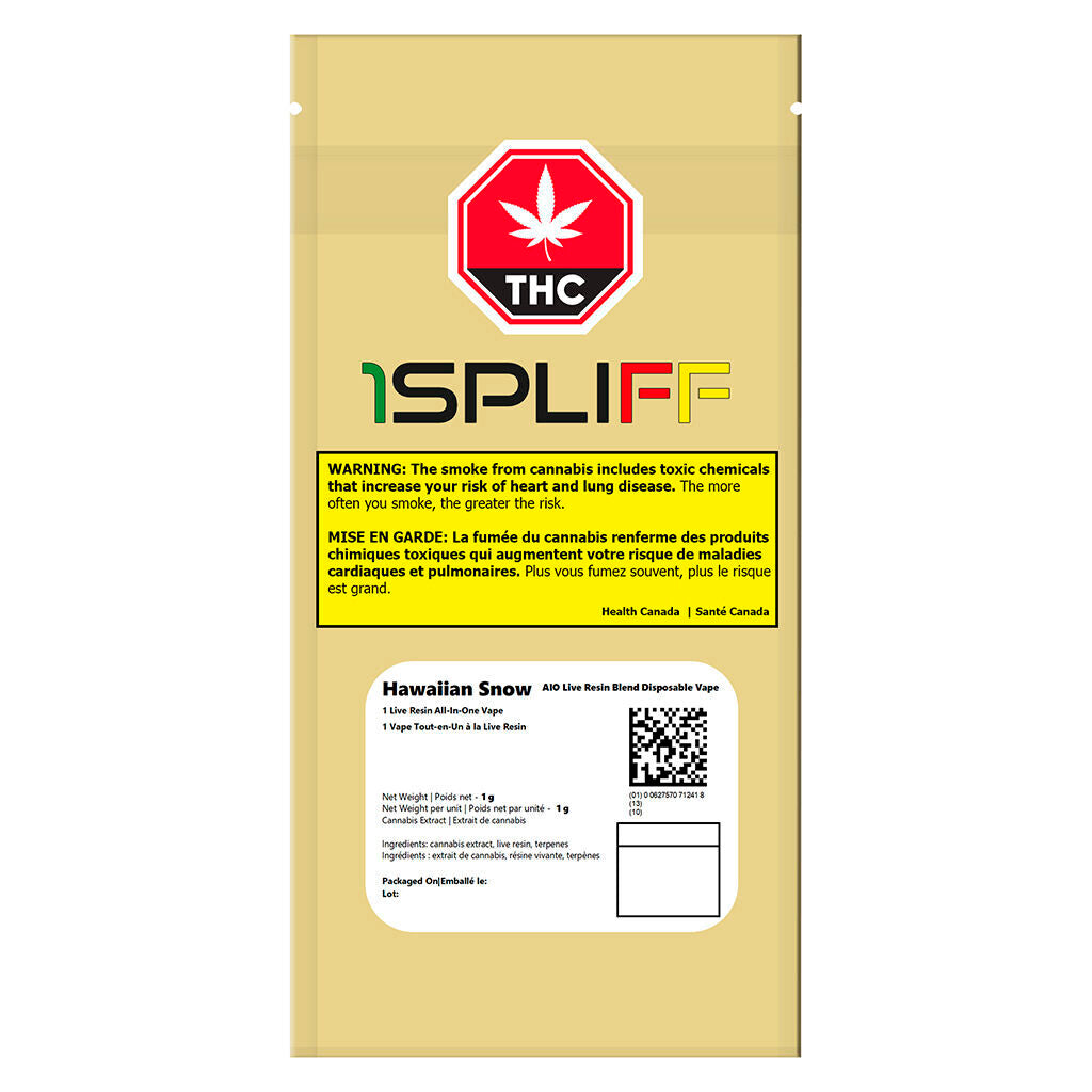 Hawaiian Snow AIO Live Resin Blend Vape - 