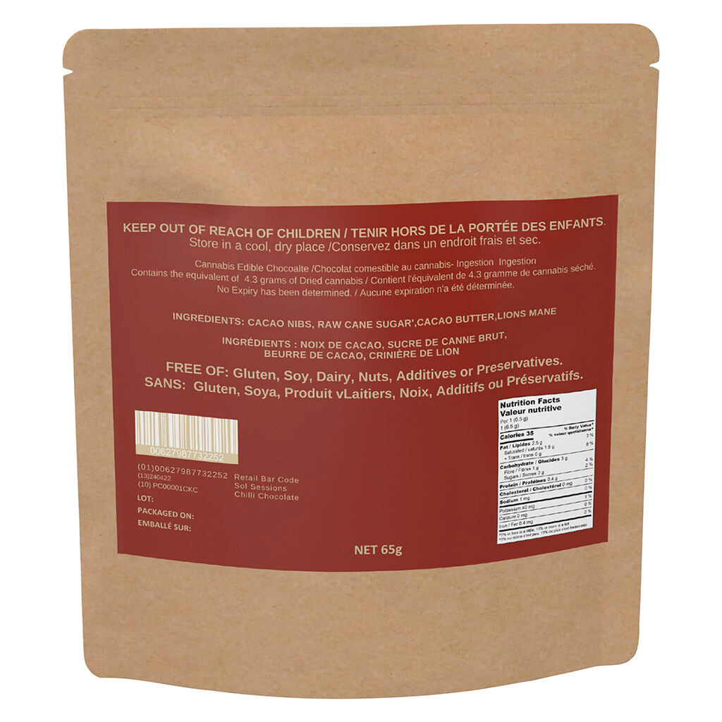 THC Micro-Dosed Vegan Chili Chocolate - 