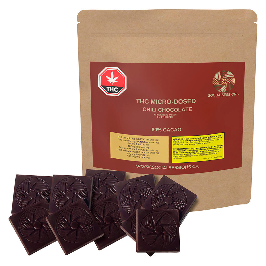 THC Micro-Dosed Vegan Chili Chocolate - 