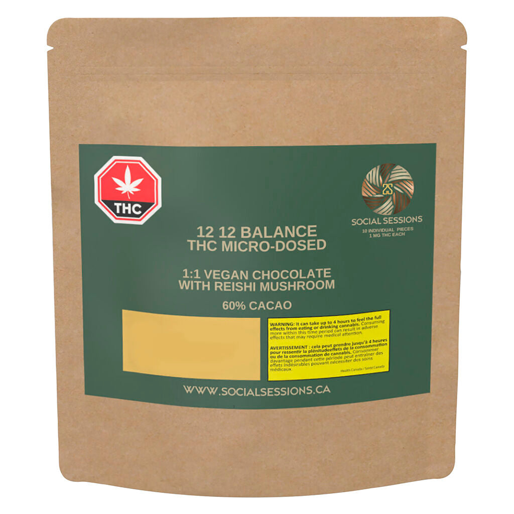 1212 THC:CBD 1:25 Micro-Dosed Vegan Chocolate Reishi