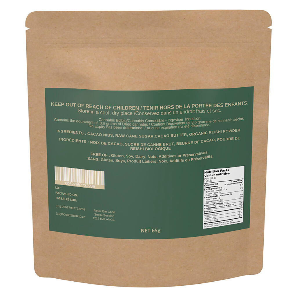1212 THC:CBD 1:25 Micro-Dosed Vegan Chocolate Reishi