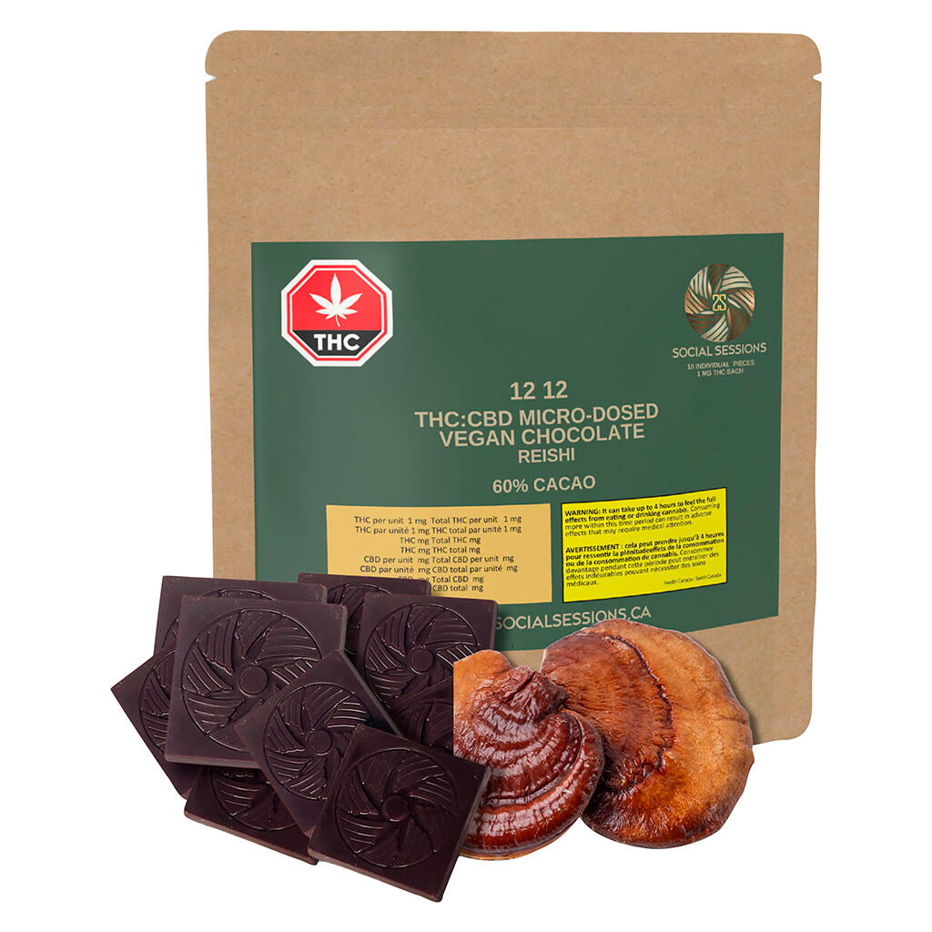 1212 THC:CBD 1:25 Micro-Dosed Vegan Chocolate Reishi