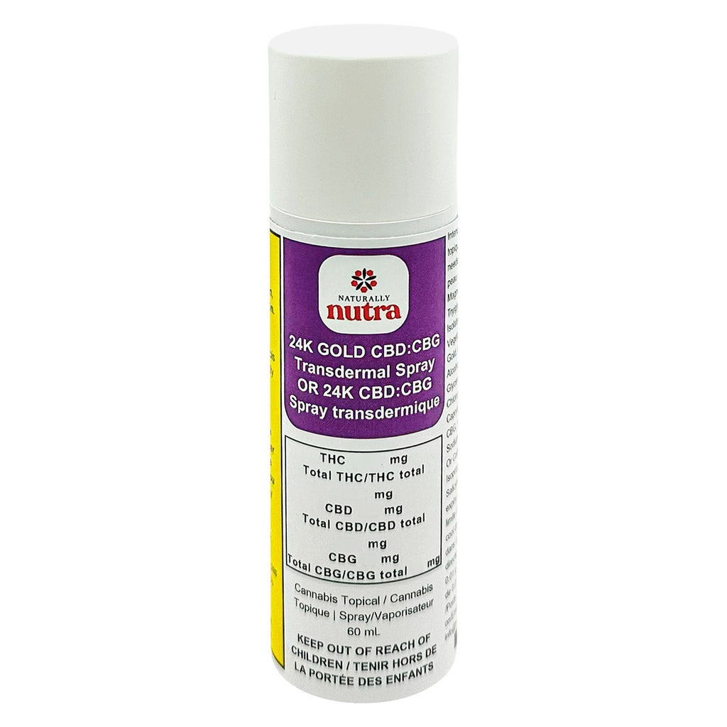 24K GOLD CBD:CBG Transdermal Spray - 
