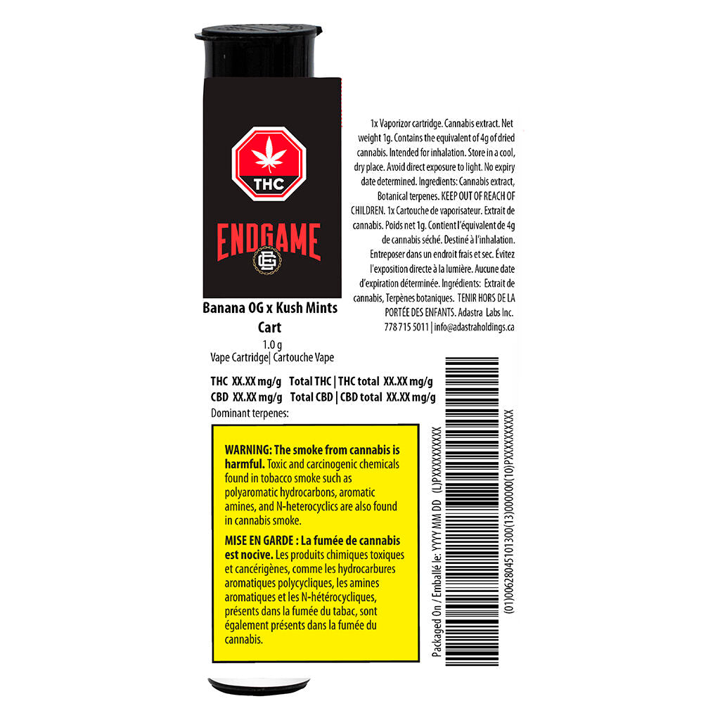 Cartouche de filetage Banana OG x Kush Mints 510