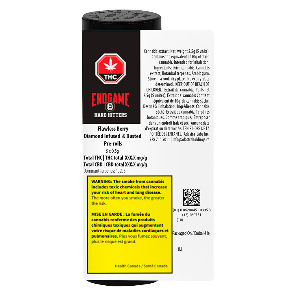 Hard Hitters-Flawless Berry-Diamond Infused &Dusted Pre-Roll - 
