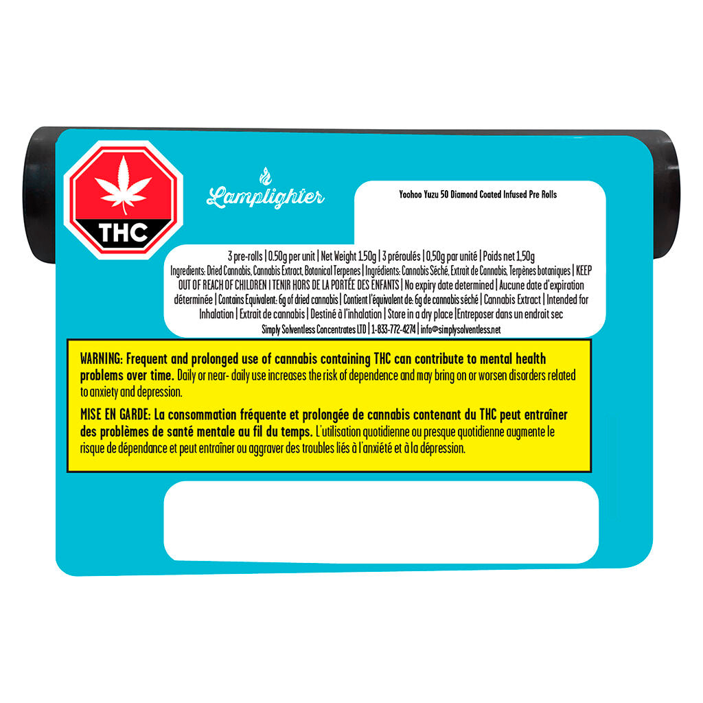 Yoohoo Yuzu 50 Diamond Coated Infused Pre-Roll - 