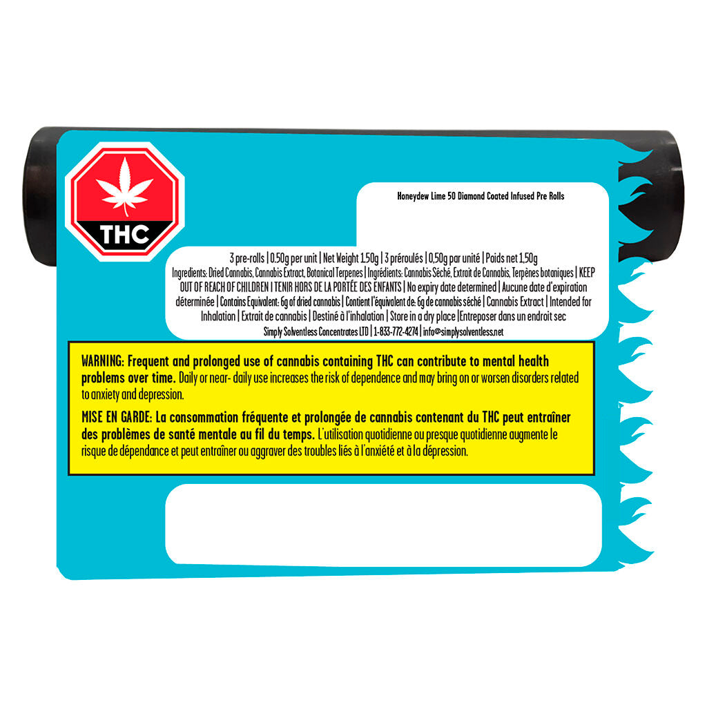 Honeydew Lime 50 Diamond Coat Infused Pre-Roll - 