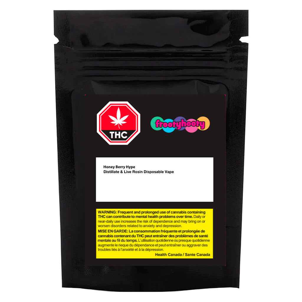 Honey Berry Hype Distillate & Live Rosin Disposable Vape - 