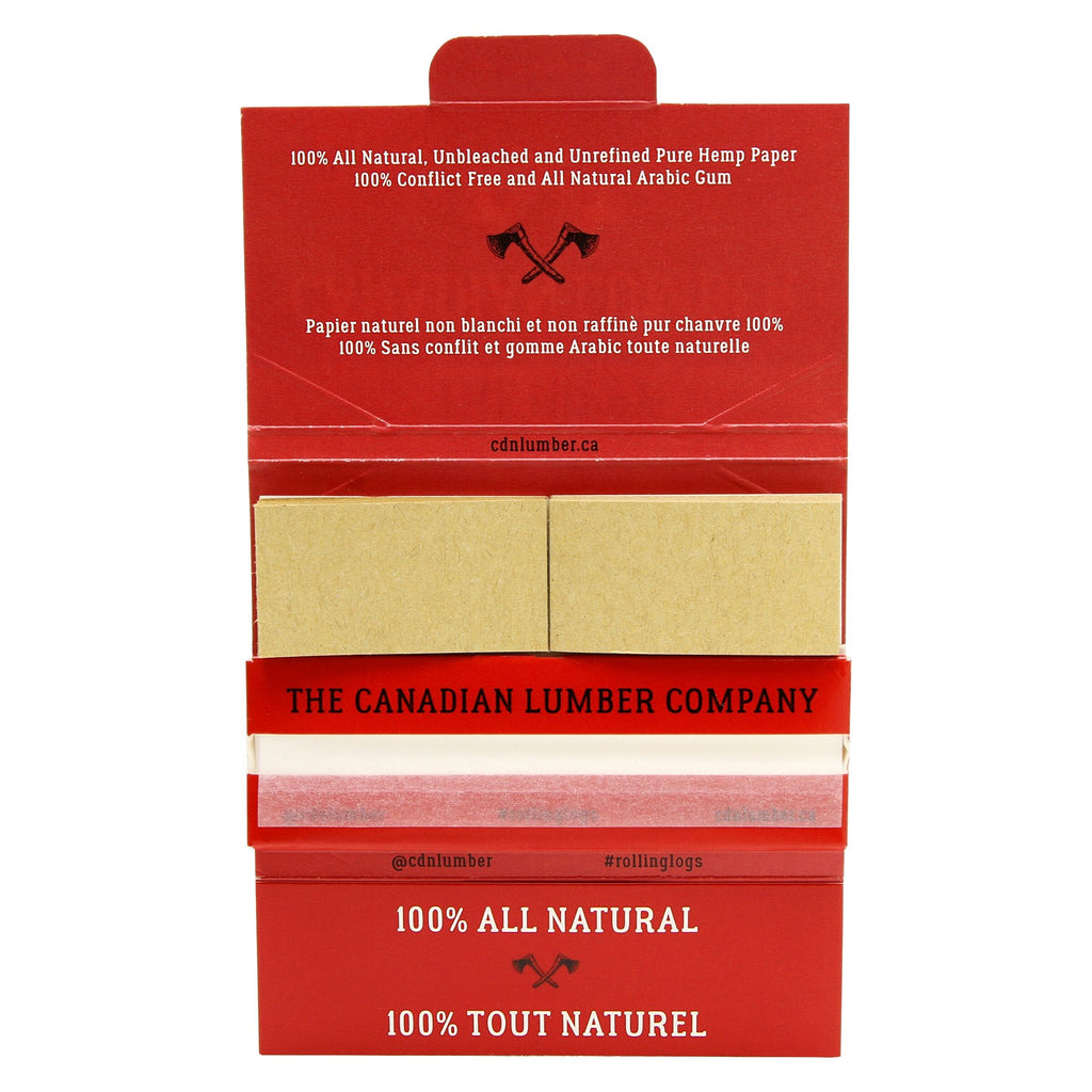 Hippy Unbleached Hemp & Flax Rolling Papers with Tips - 
