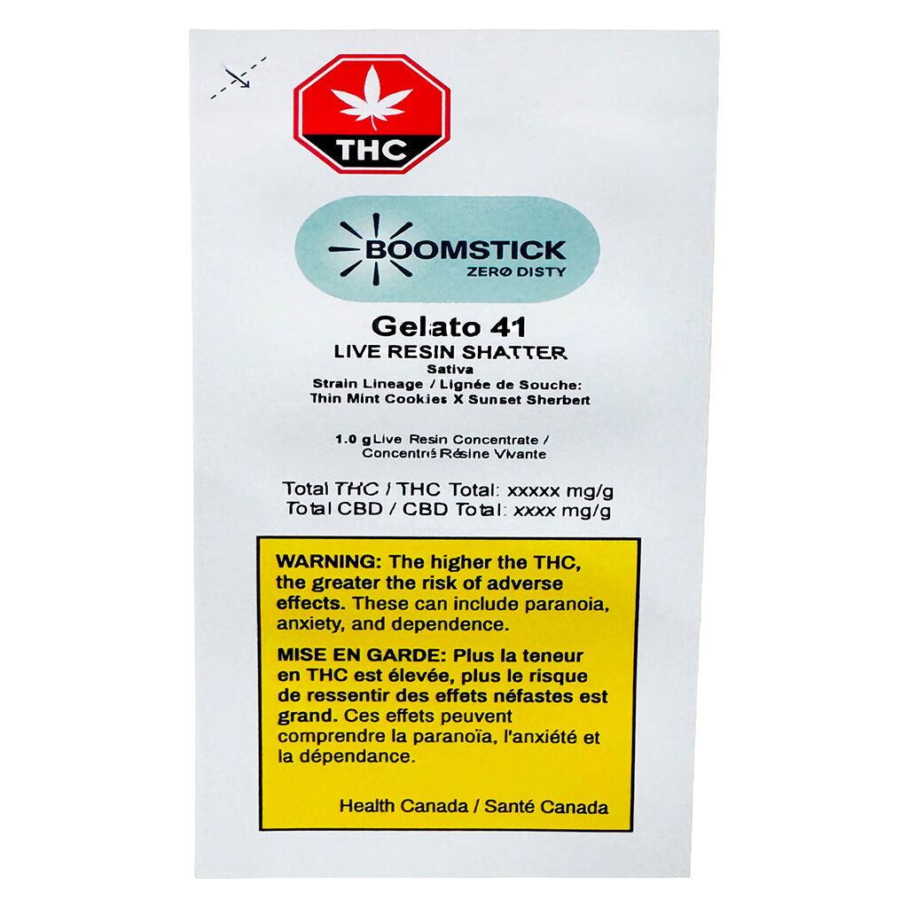 Ambre de cannabis à la résine vivante Gelato 41