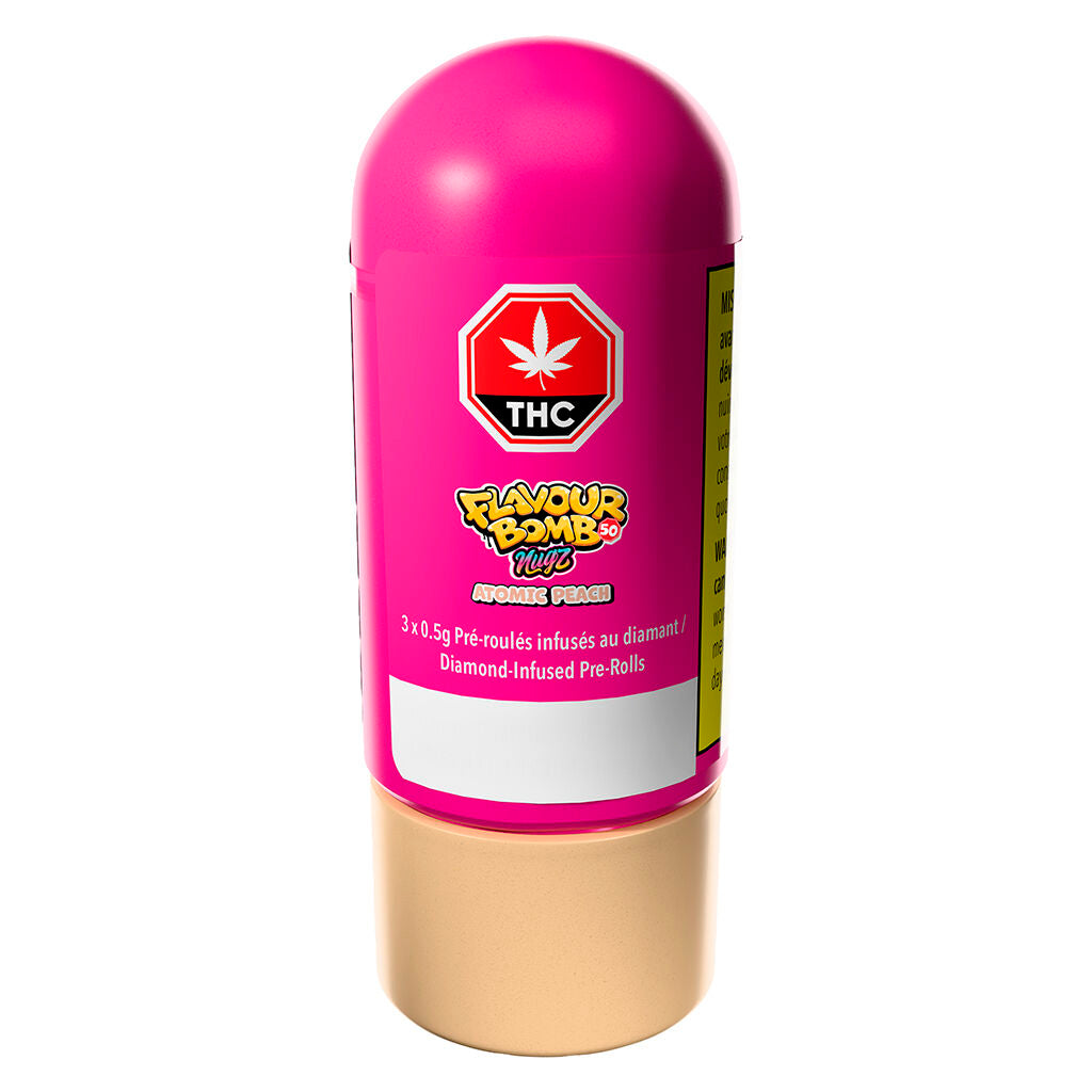 Flavour Bomb 50 Atomic Peach Diamond Infused Pre-Rolls - 