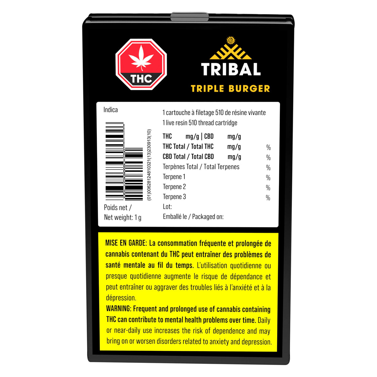 Triple Burger Live Resin 510 Thread Cartridge
