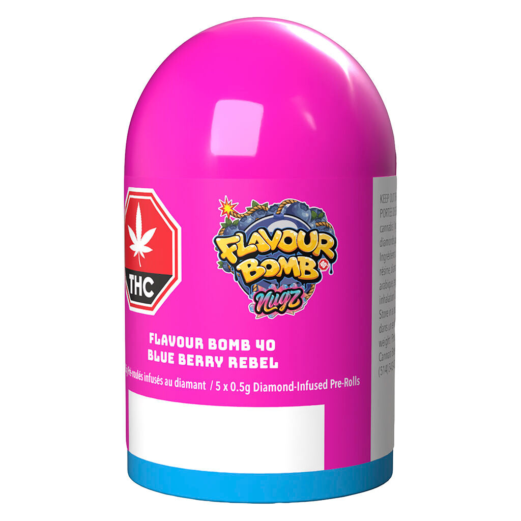 Flavour Bomb 40 Blue Berry Rebel Diamond Infused Pre-Roll - 