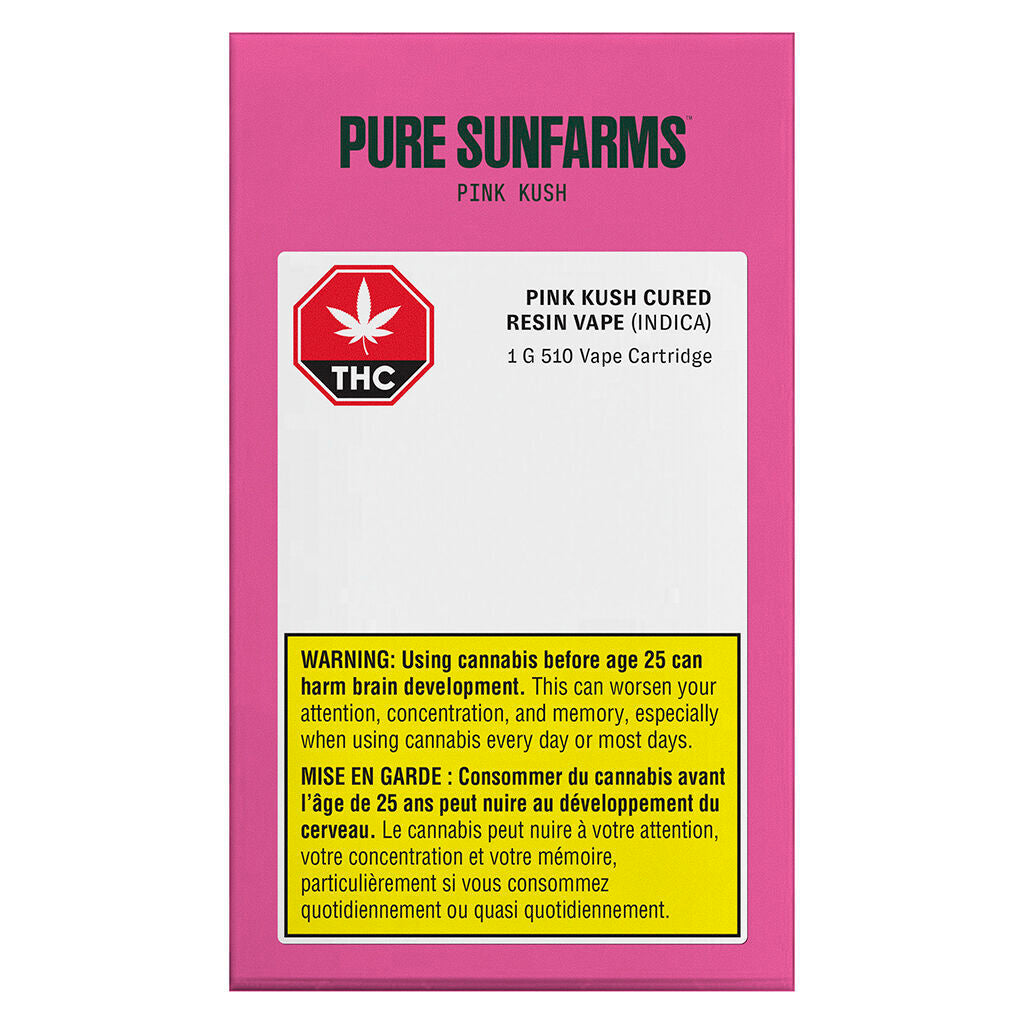 Pink Kush Cured Resin Vape 510 Thread Cartridge - 