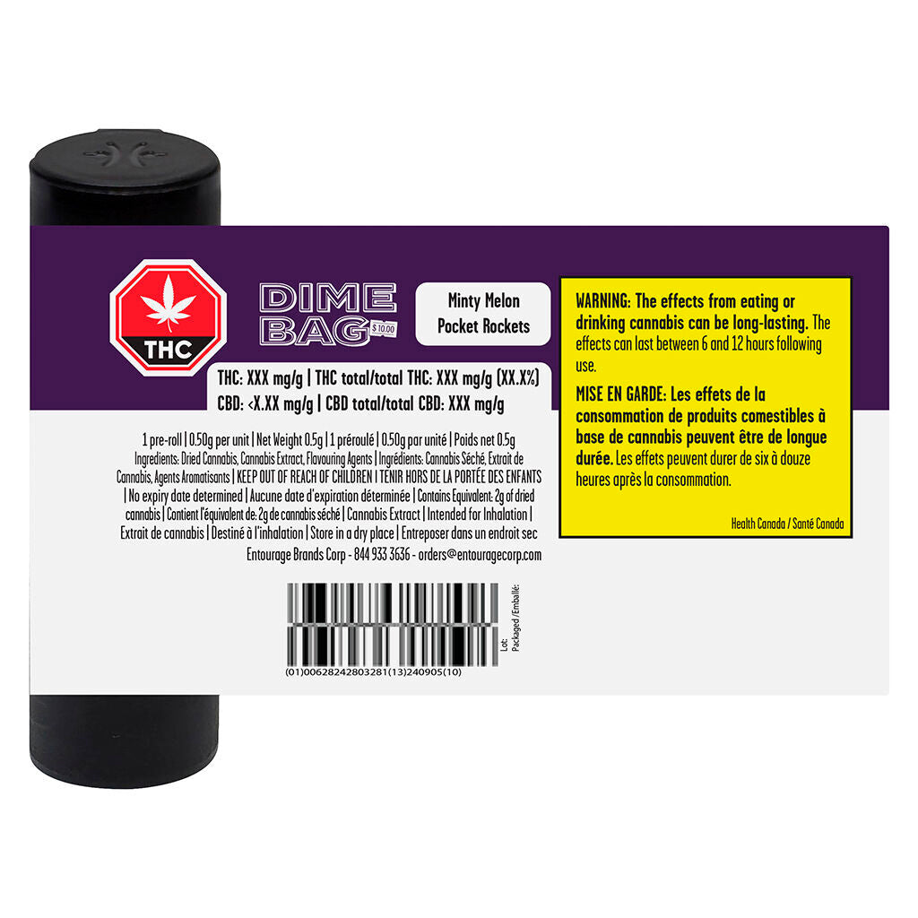 Minty Melon Pocket Rockets Infused Pre-roll - 