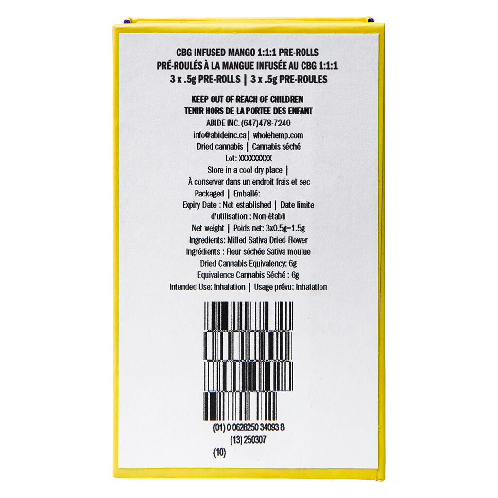 CBG Infused Mango 1:1:1 Pre-Roll - 