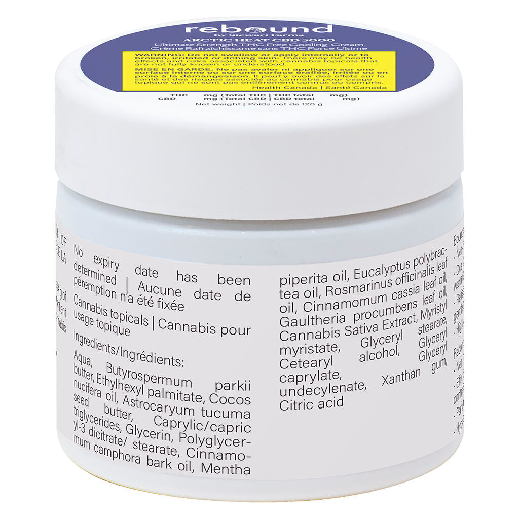 Arctic Heat CBD 5000 Ultimate Strength THC Free Cooling Crea - 