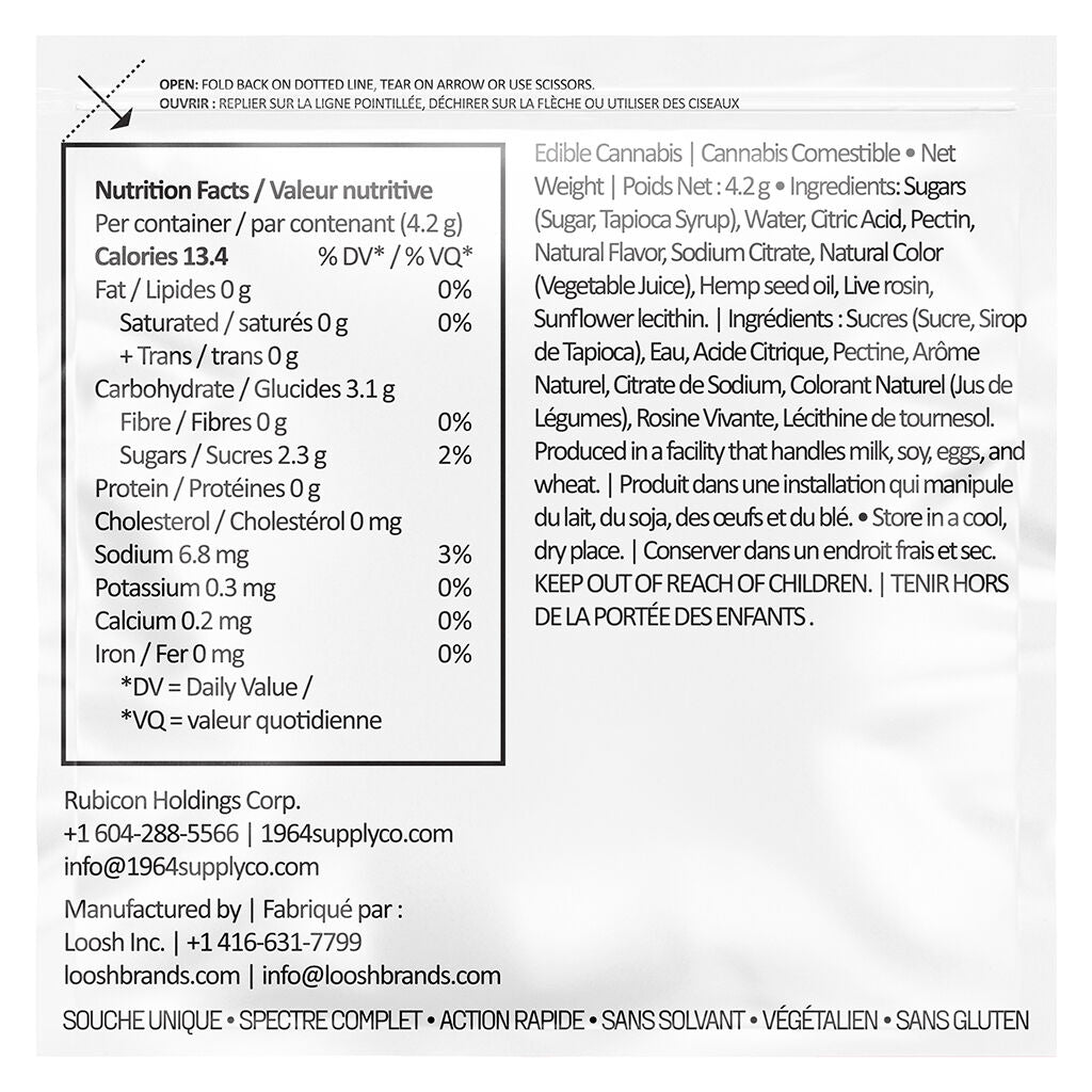 THC:CBD Cherry Cola Live Rosin Gummies - 