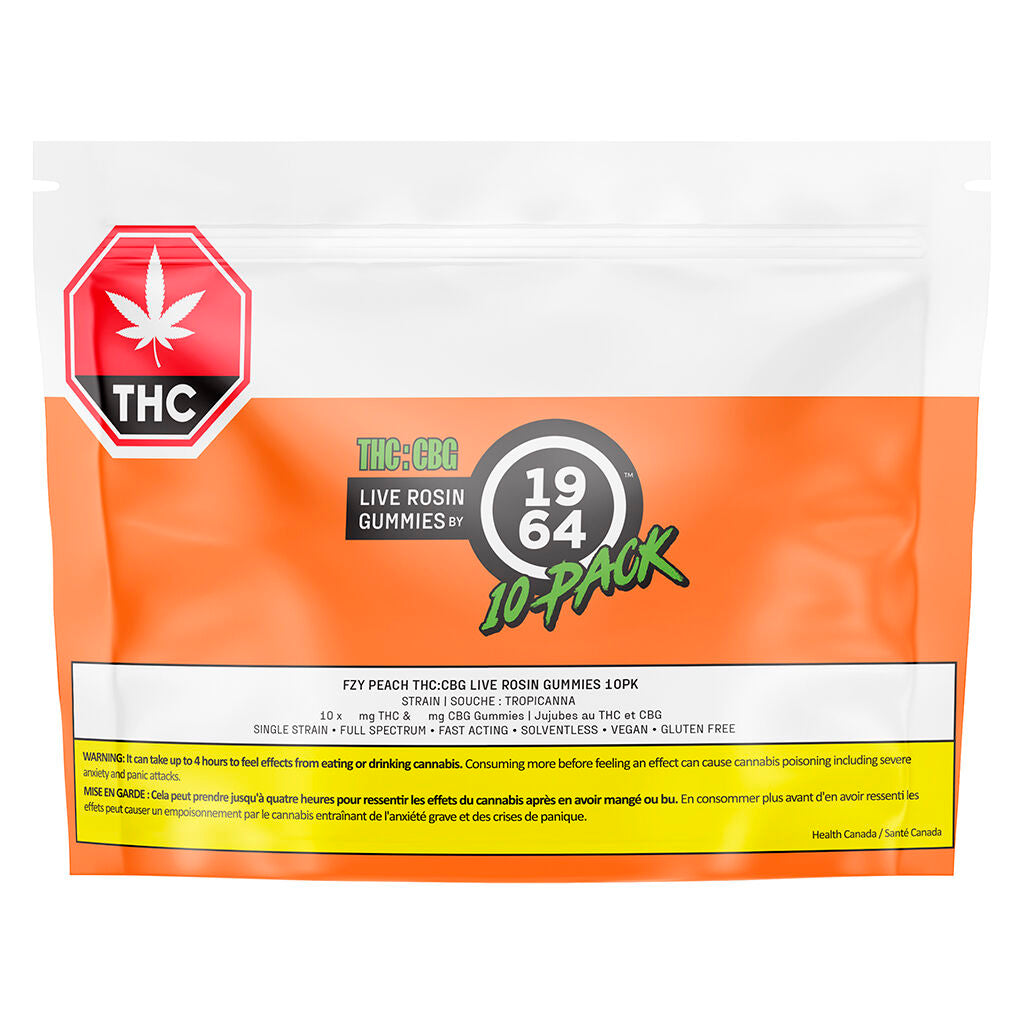 Fzy Peach THC:CBG Live Rosin Gummies - 