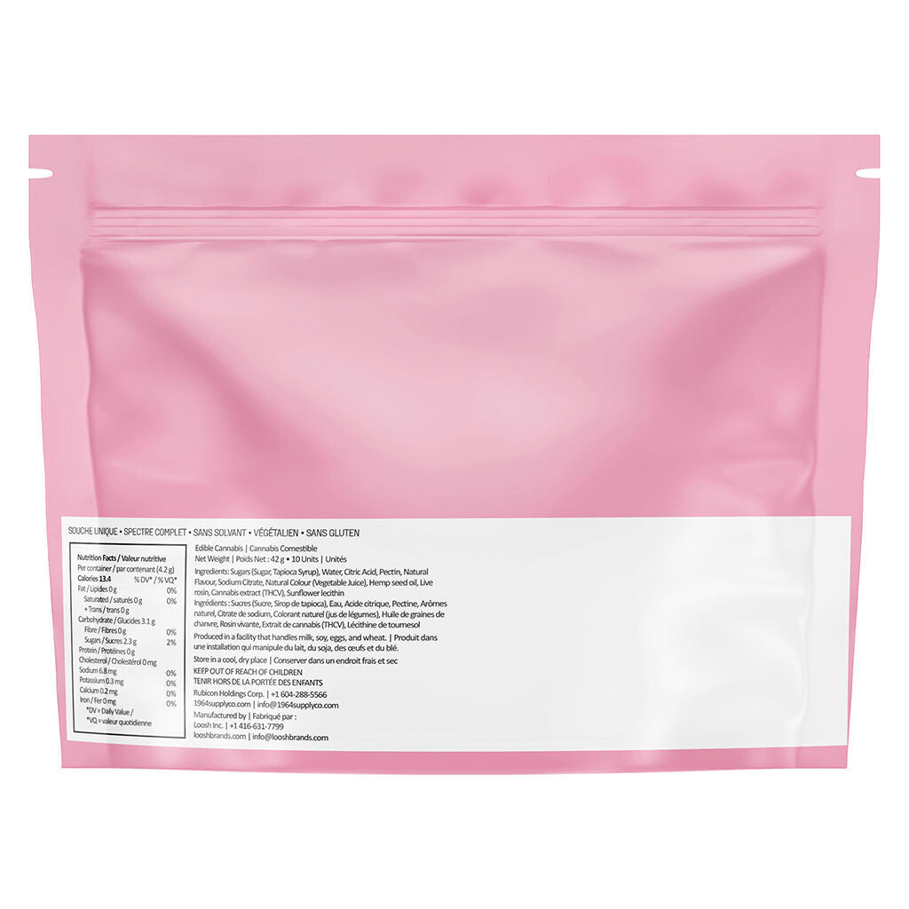 THC:THC-V Strawberries 'N Cream Live Rosin Gummies - 