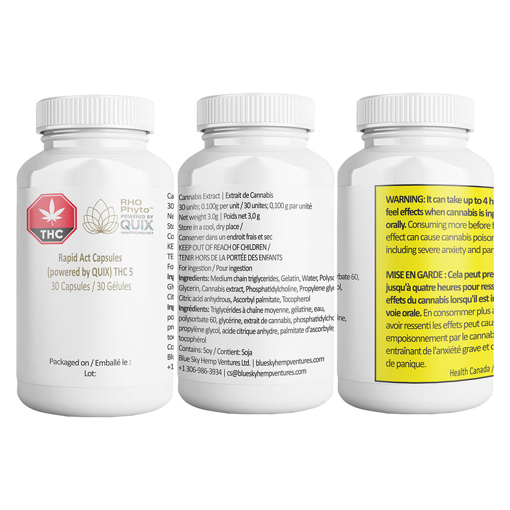 Capsules Action Rapide (élaborées par QUIX) THC 5