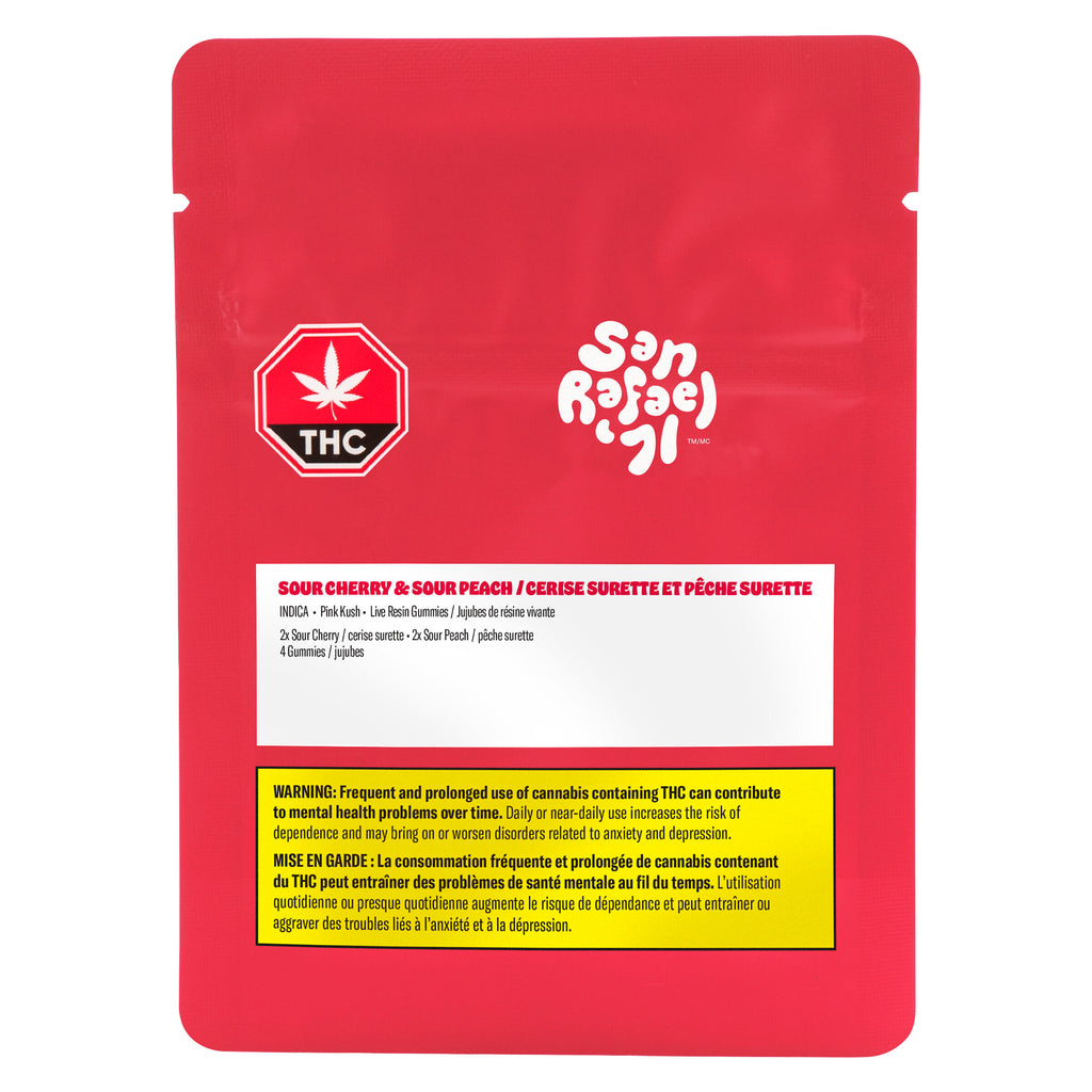 Sour Cherry & Peach Live Resin Gummies - 