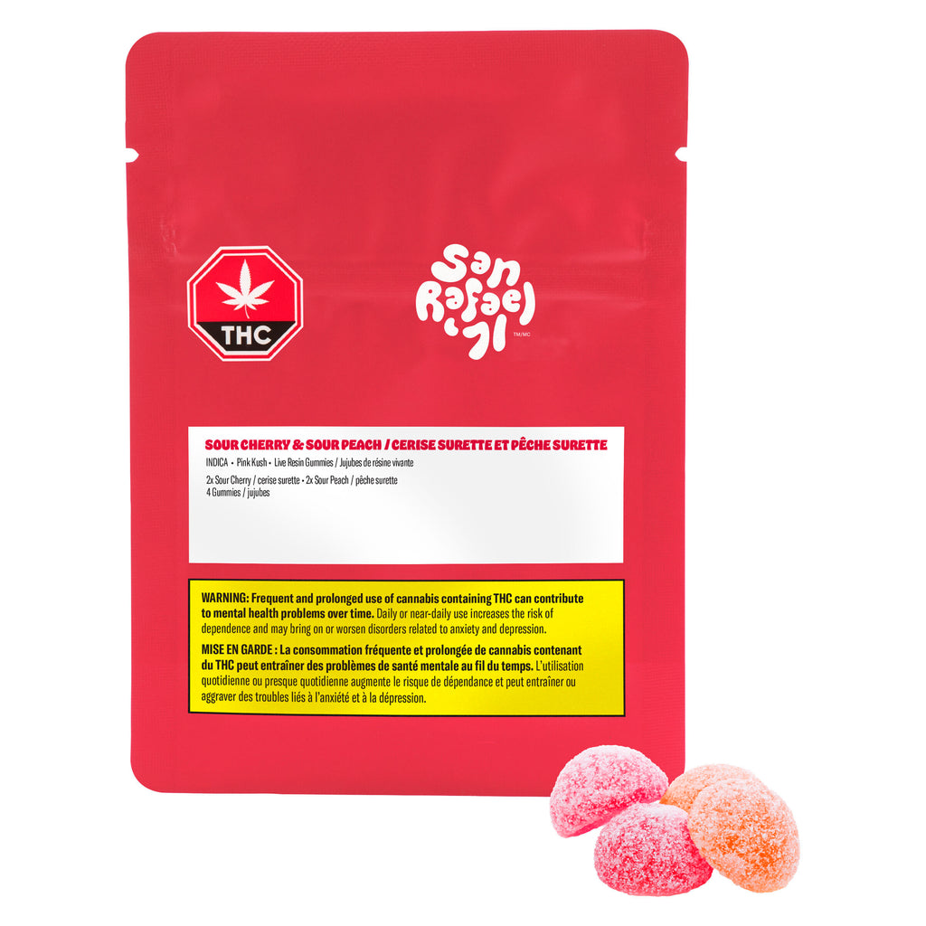 Sour Cherry & Peach Live Resin Gummies - 