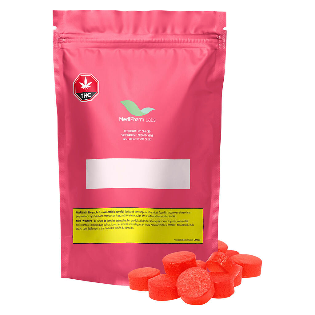 Sour Watermelon CBG:CBD Soft Chews - 