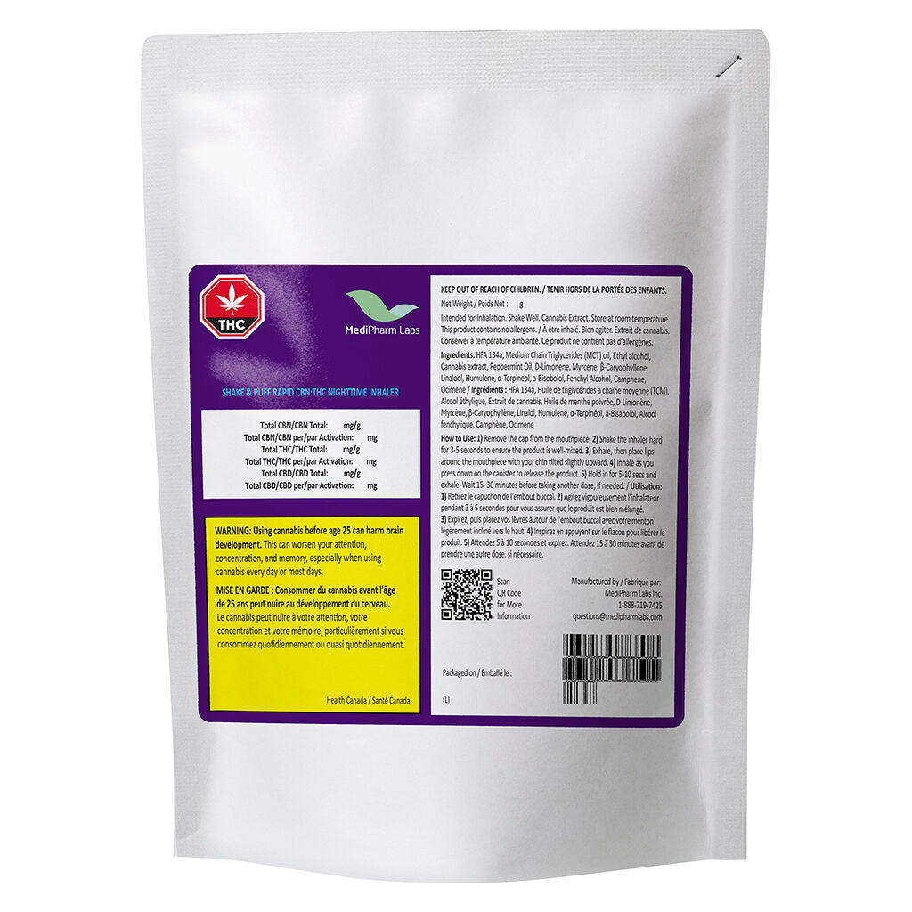 Shake & Puff Rapid CBN:THC Nighttime Inhaler - 