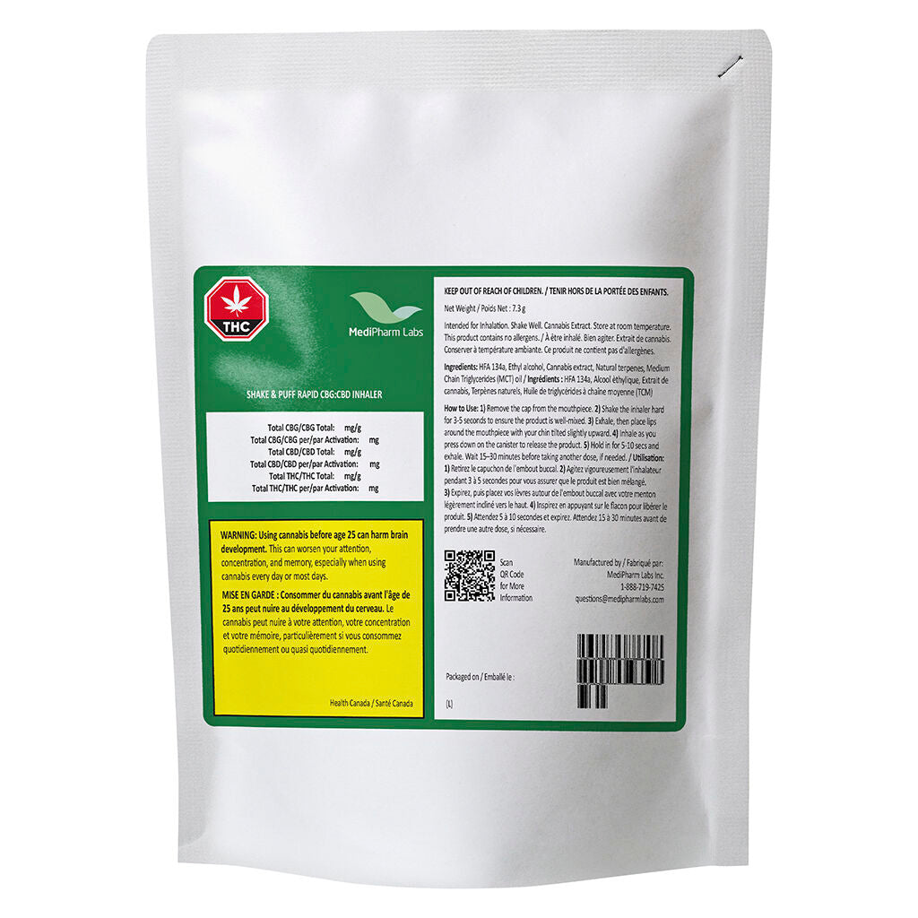 Shake & Puff Rapid CBG:CBD Inhaler 5:10 - 