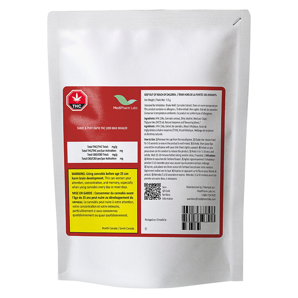 Shake & Puff THC 1000 MAX Inhaler - 