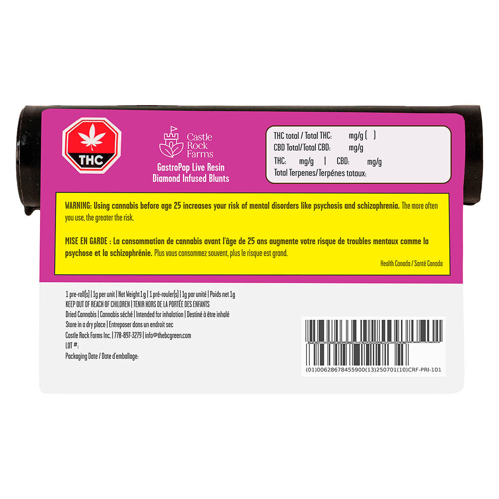 GastroPop Live Resin and Diamond Infused Blunt - 