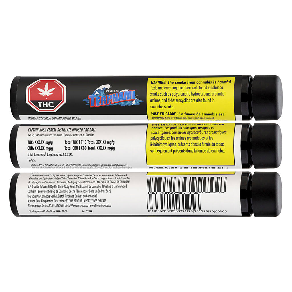 Captain Kush Cereal Distillate Infused Pre-Roll - 