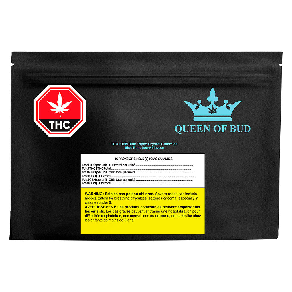 THC+CBN Blue Topaz Crystal Gummies (Blue Raspberry) - 