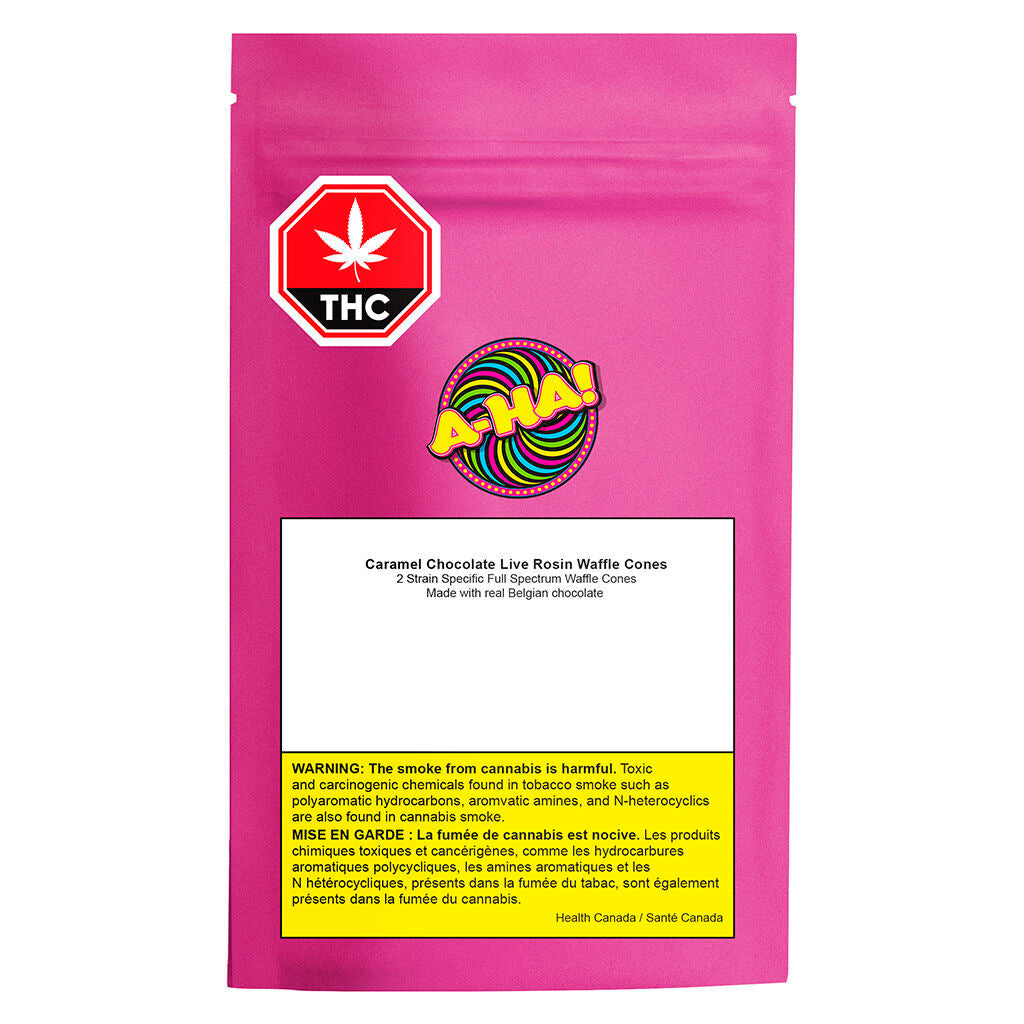 Caramel Chocolate Live Rosin Waffle Cones - 