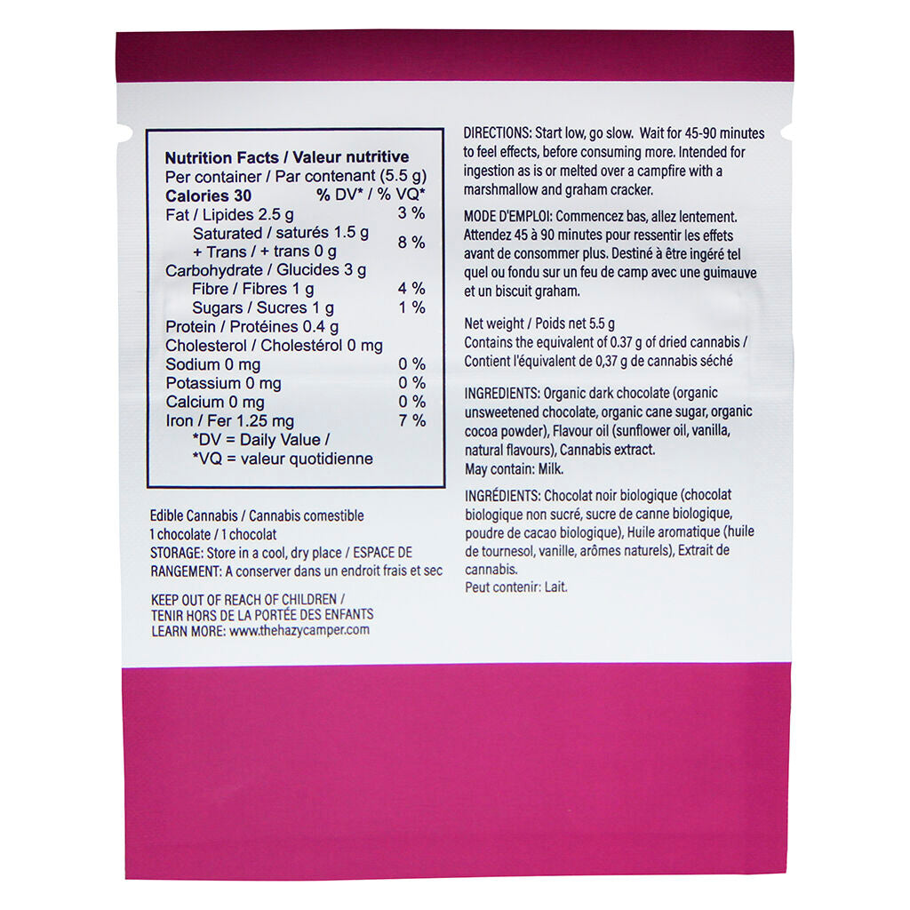 Wild Raspberry THC Organic Dark Chocolate