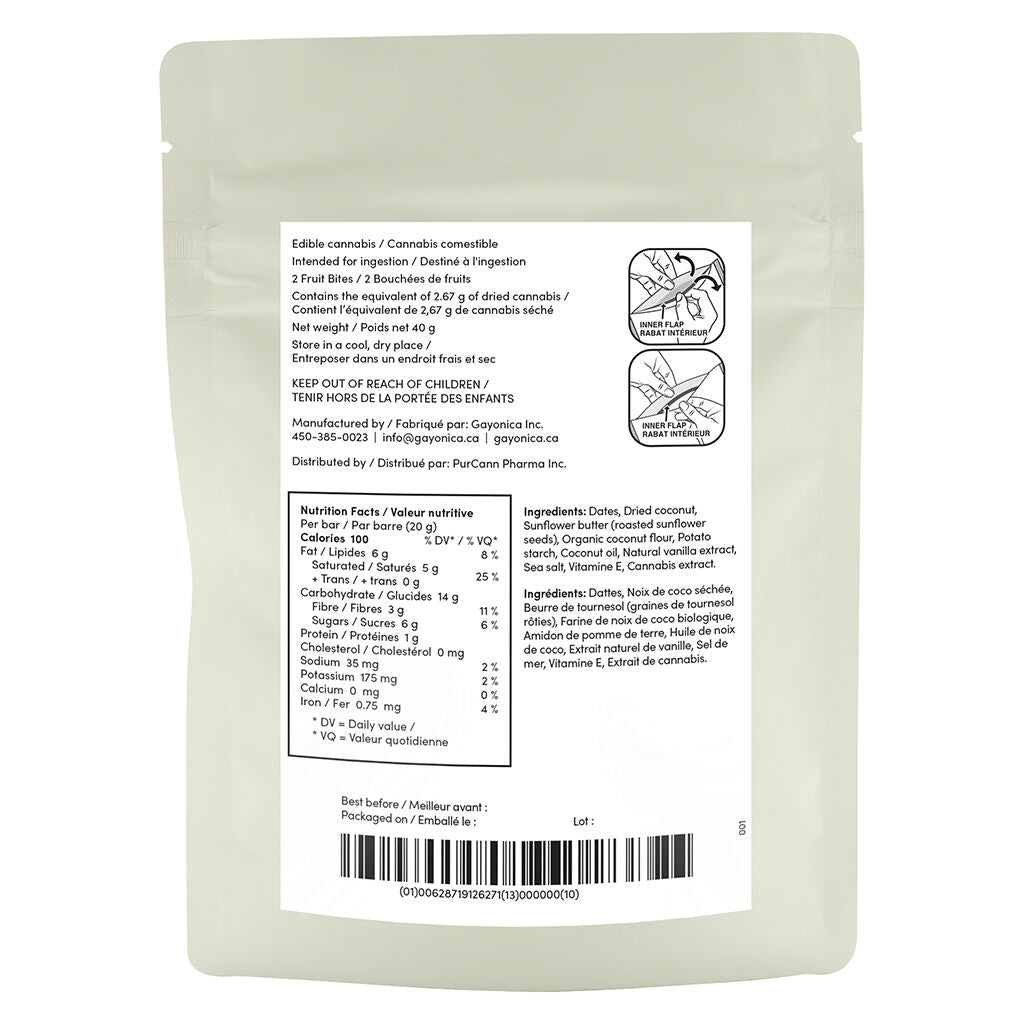 Coconut & Vanilla Fruit Bite THC:CBD:CBG - 