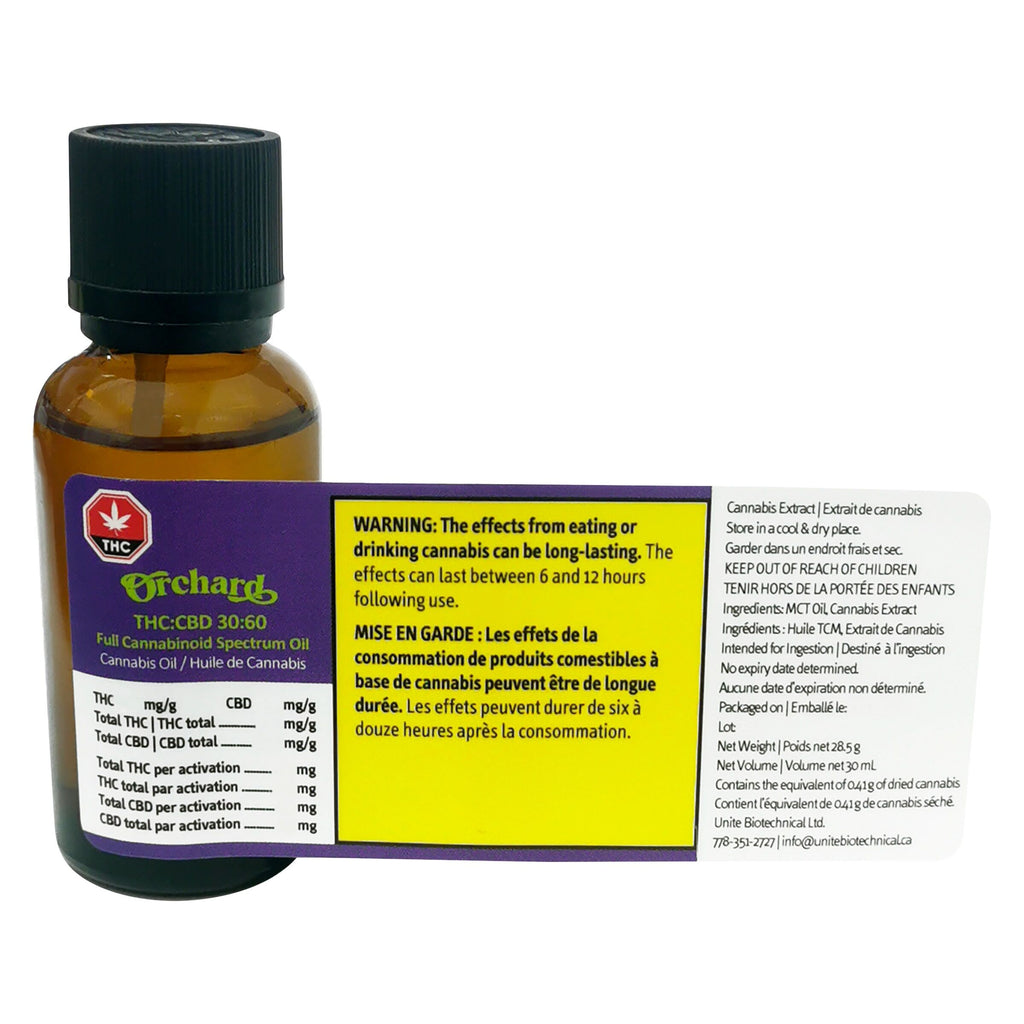 THC:CBD 30:60 Full Cannabinoid Spectrum Oil - 