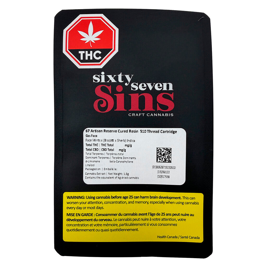 67 Artisan Reserve Cured Resin 510 Thread Cartridge - 