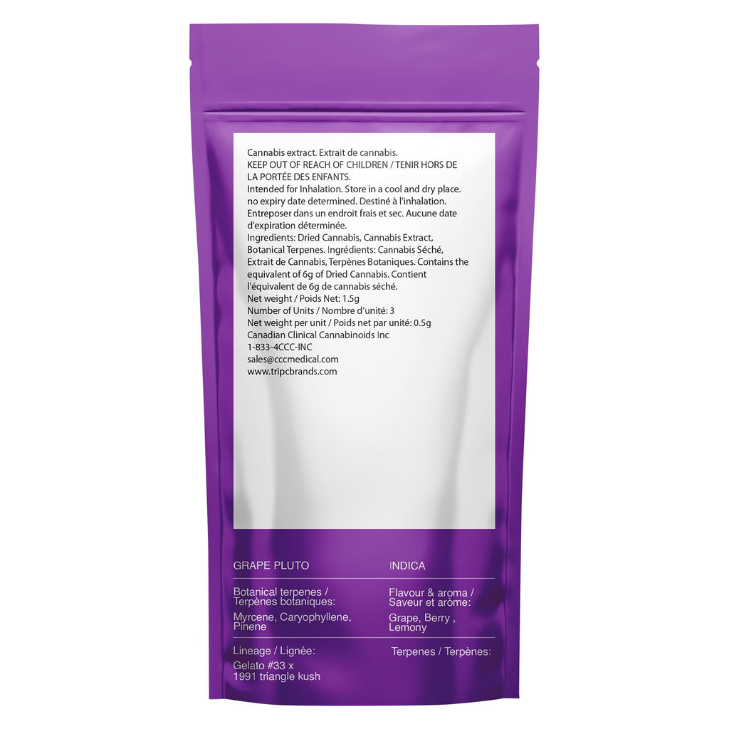 Indica Grape Pluto Infused Pre-Roll Pack - 