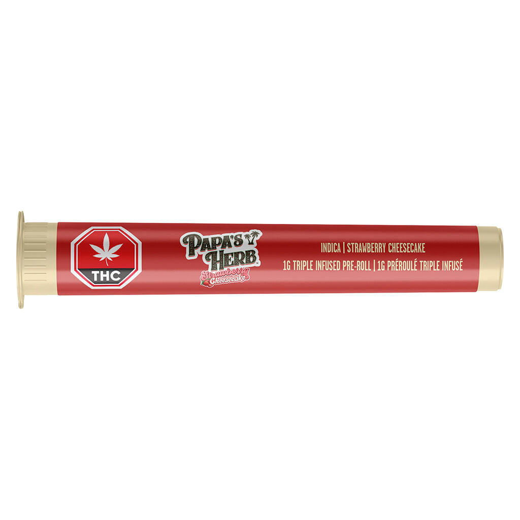 Indica Strawberry Cheesecake Triple Infused Pre Roll - 