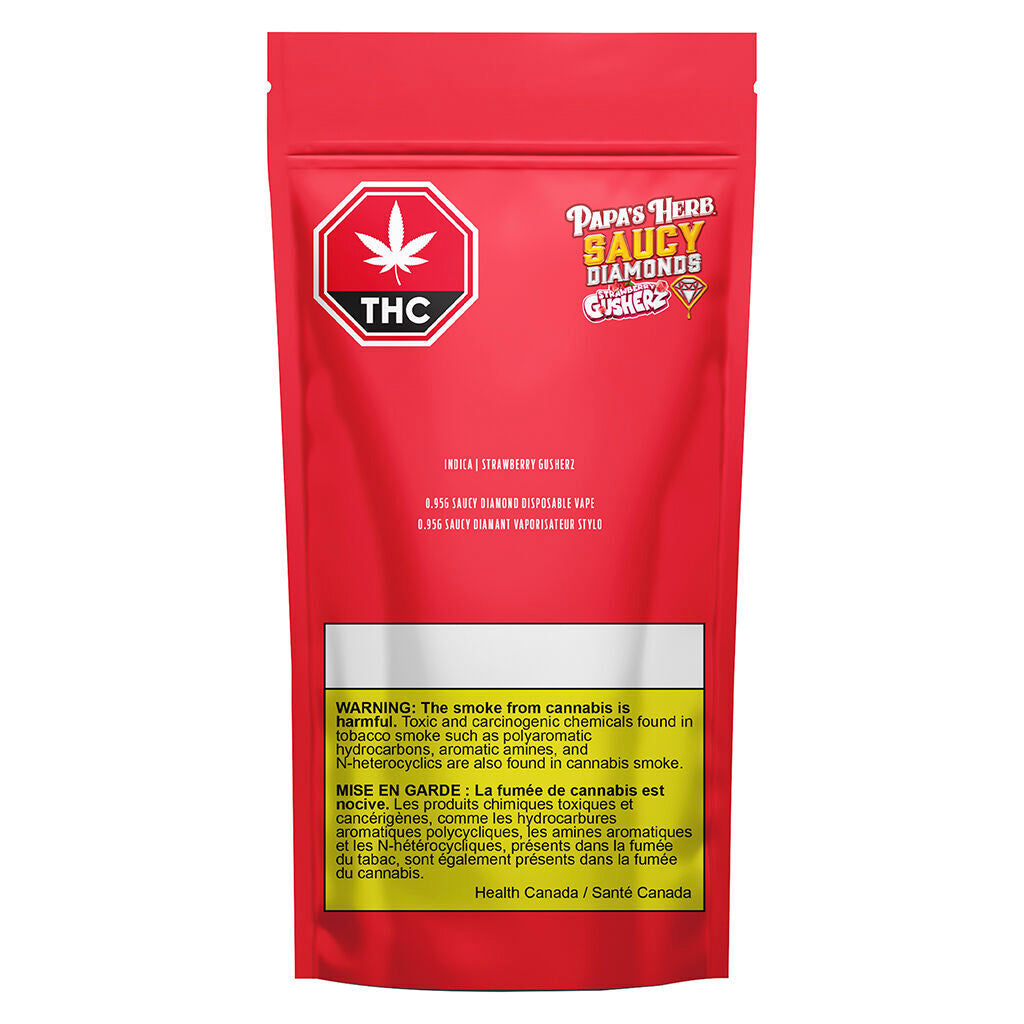 Indica Strawberry Gusherz Saucy Diamond Disposable - 