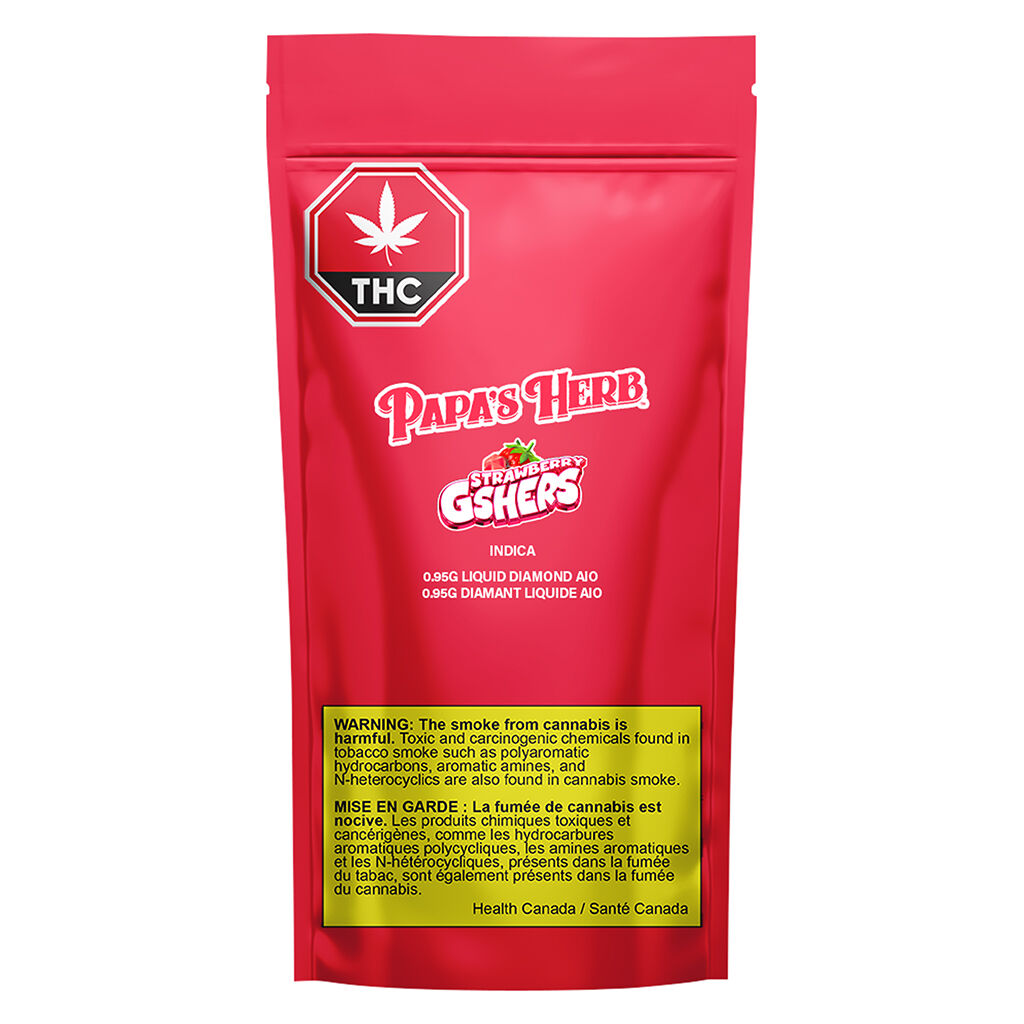 Indica Strawberry Gshers Saucy Diamond Disposable - 