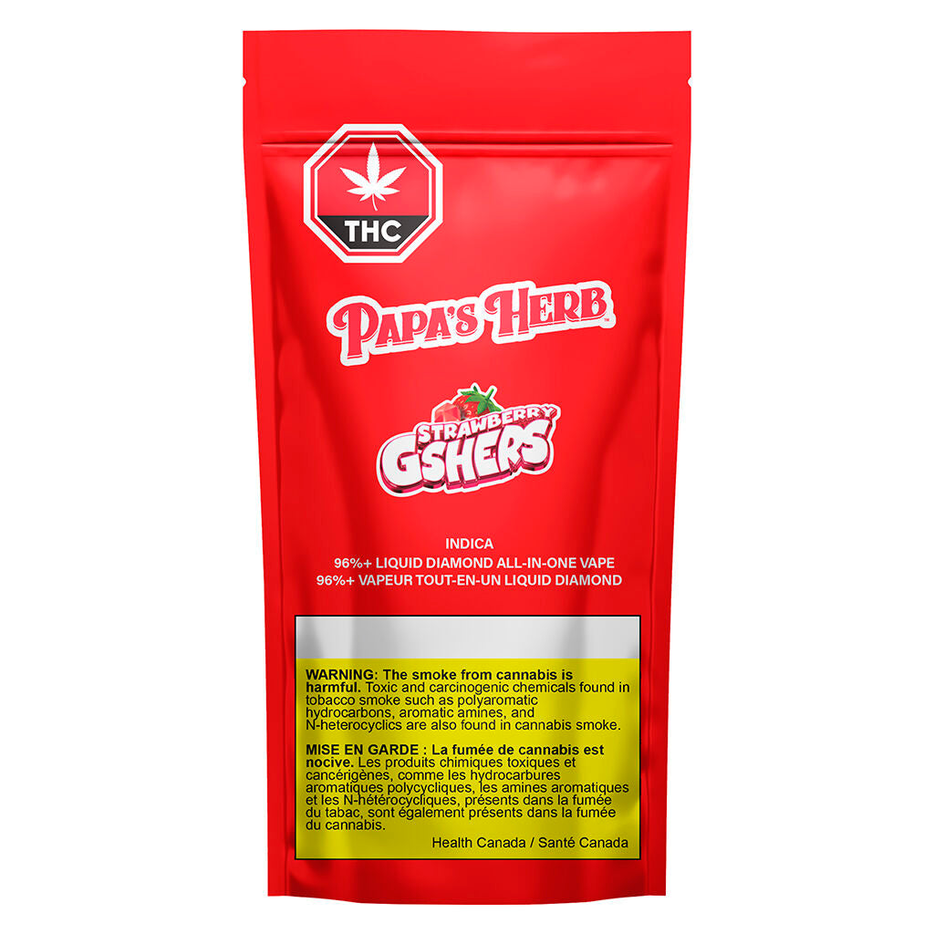Indica Strawberry Gshers Saucy Diamond Disposable - 