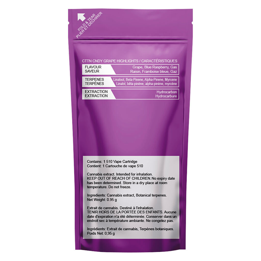 CttnCndy Grape 95+Liquid Diamond 510 Thread Cartridge - 